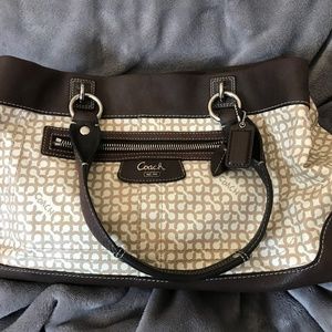 Coach Purse Brown With Pink Satin Lining Inside